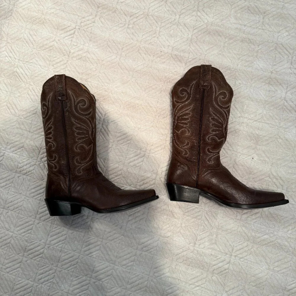 NEW Best Seller Brown Distressed Leather Cowboy Boots, Nashville Boot Co, US 6.5 - Picture 5 of 6